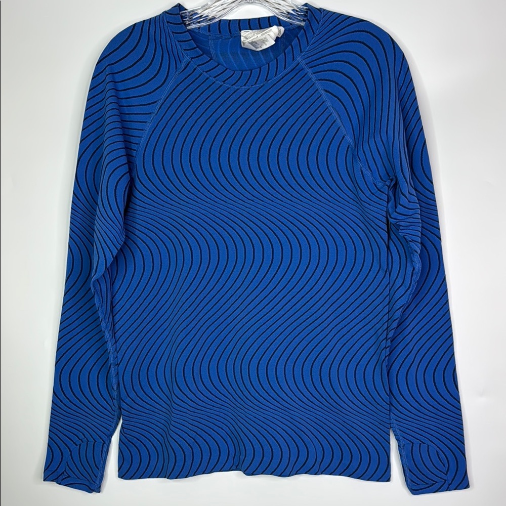 Athleta Blue Momentum Seamless Long Sleeve Top Size Large